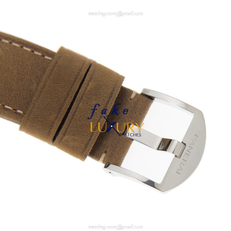 Panerai PAM00657 RADIOMIR AUTO STEEL WATCH | Black Dial | Brown Cowhide Strap Replica Watch - Image 4