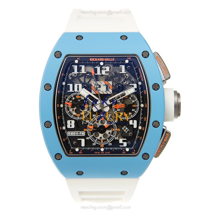 Richard Mille RM11 LAST EDITION Automatic Ceramic Silver Dial White Rubber Replica Watch - Image 2