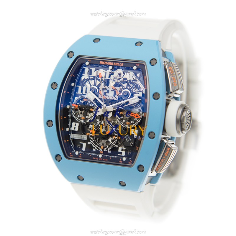 Richard Mille RM11 LAST EDITION Automatic Ceramic Silver Dial White Rubber Replica Watch - Image 3