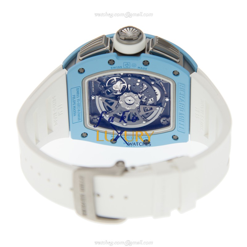 Richard Mille RM11 LAST EDITION Automatic Ceramic Silver Dial White Rubber Replica Watch - Image 4