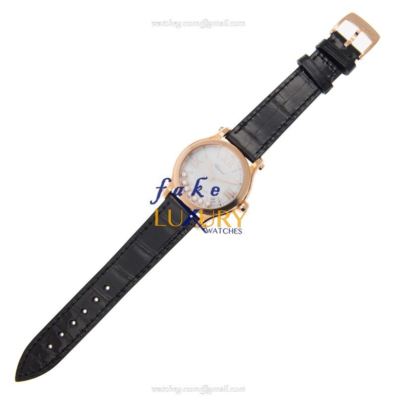 Chopard 274808 5008 Happy Sport Replica Watch, Automatic Movement, 18kt Rose Gold Case, White - Image 2