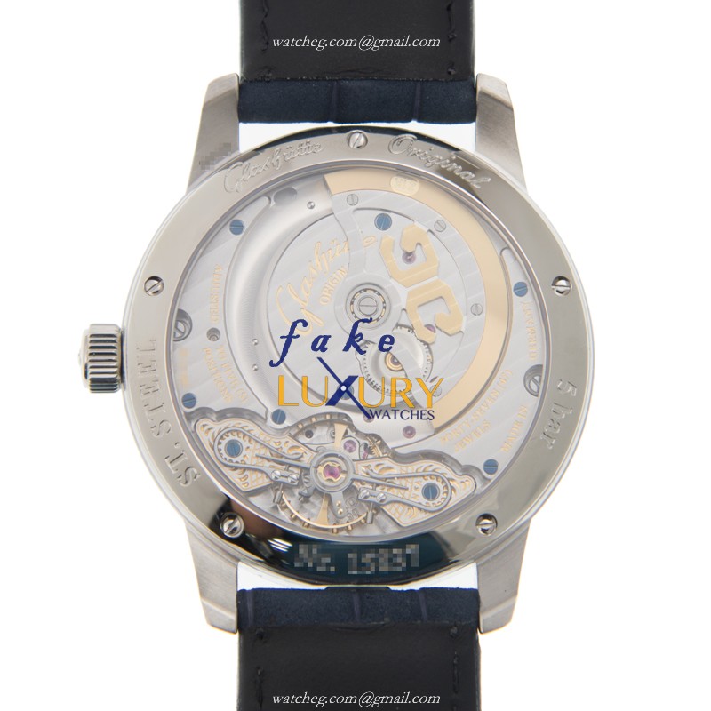 Glashutte 1-90-02-46-32-30 PANO Replica Watch, Automatic Movement, Blue Dial, Steel Case - Image 3