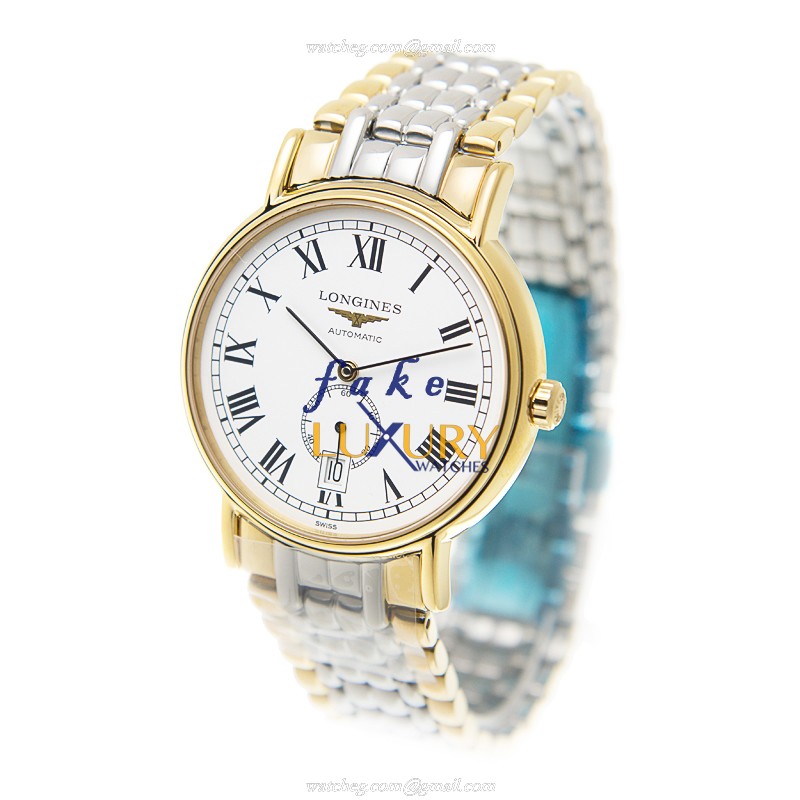 Longines L4.805.2.11.7 PRESENCE Replica Watch With Automatic Movement, White Dial, Gold Steel Case - Image 3