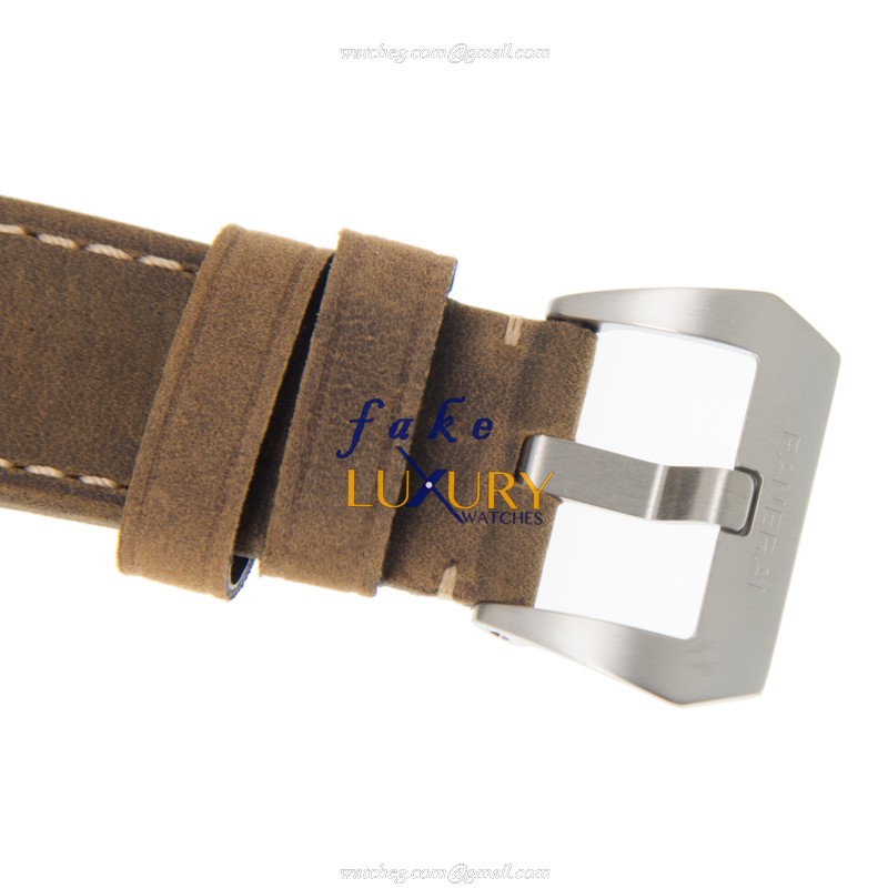 Panerai PAM01523 LUMINOR Automatic Stainless Steel Replica Watch - White Dial, Brown Cowhide Strap - Image 4