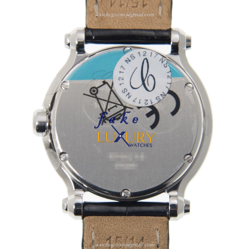 Chopard 278509-3004 Happy Sport Quartz Replica Watch - White Dial, Stainless Steel Case, Alligator - Image 3