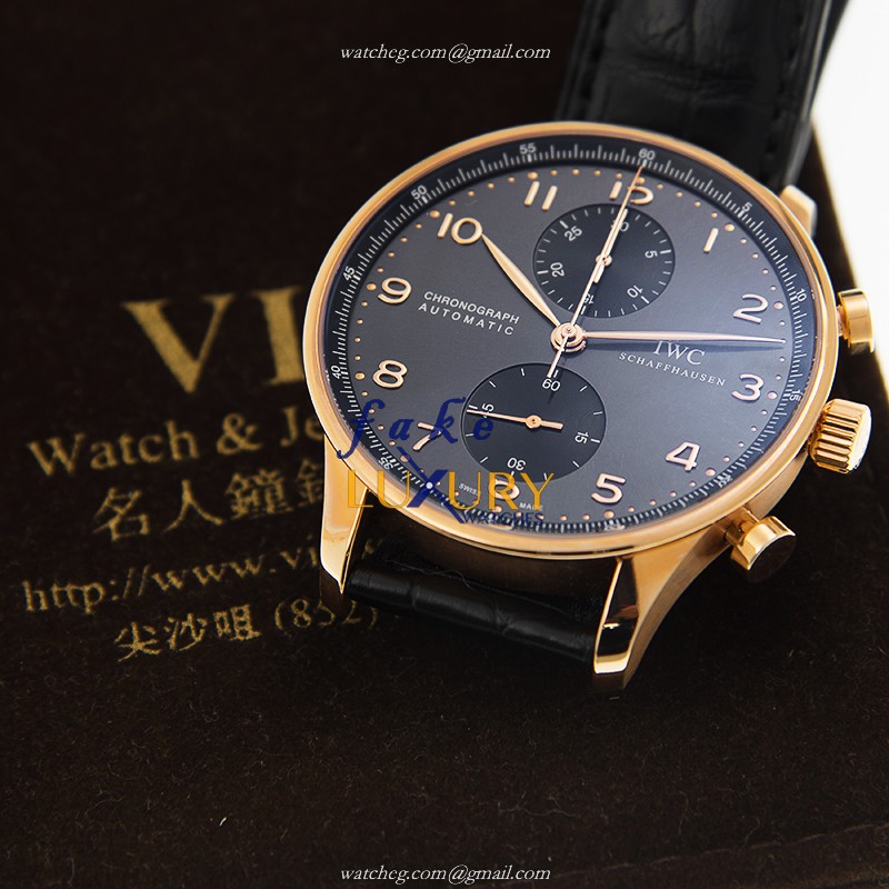 IWC Portuguese Automatic 18kt Rose Gold IW371482 Dark Grey Dial Replica Watch - Image 5