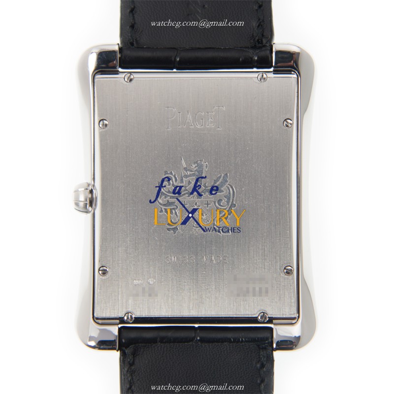 Piaget G0A32120 Emperador Automatic 18kt White Gold Silver Dial Alligator Strap Replica Watch - Image 3