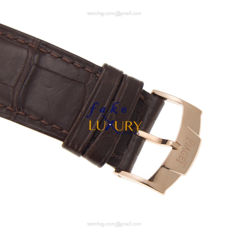 Piaget G0A32121 Replica Watch, Automatic Movement, Silver Dial, Brown Alligator Strap - Image 4