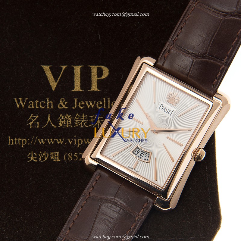 Piaget G0A32121 Replica Watch, Automatic Movement, Silver Dial, Brown Alligator Strap - Image 5