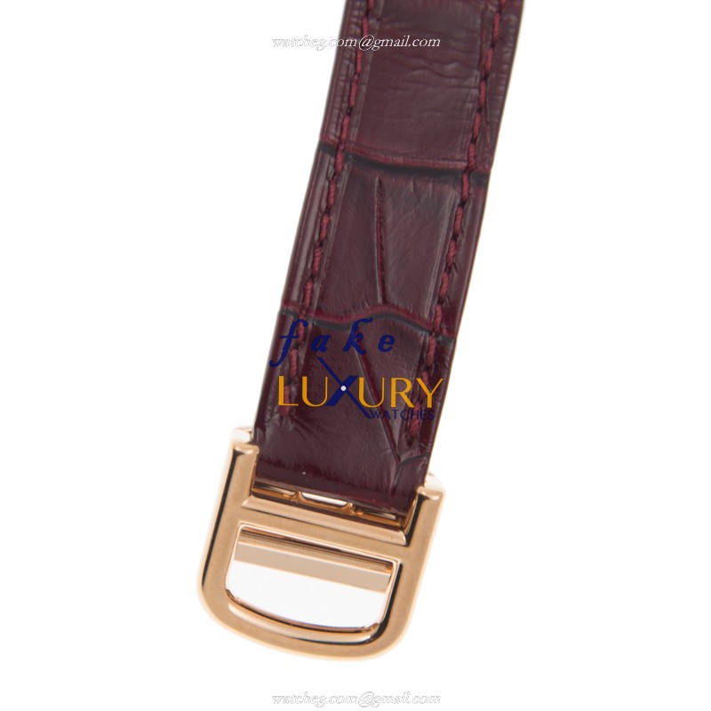 Cartier WA501006 Tortue Manual Wind 18kt Rose Gold & Diamonds - Replica Watch - Silver Dial, Purple - Image 4