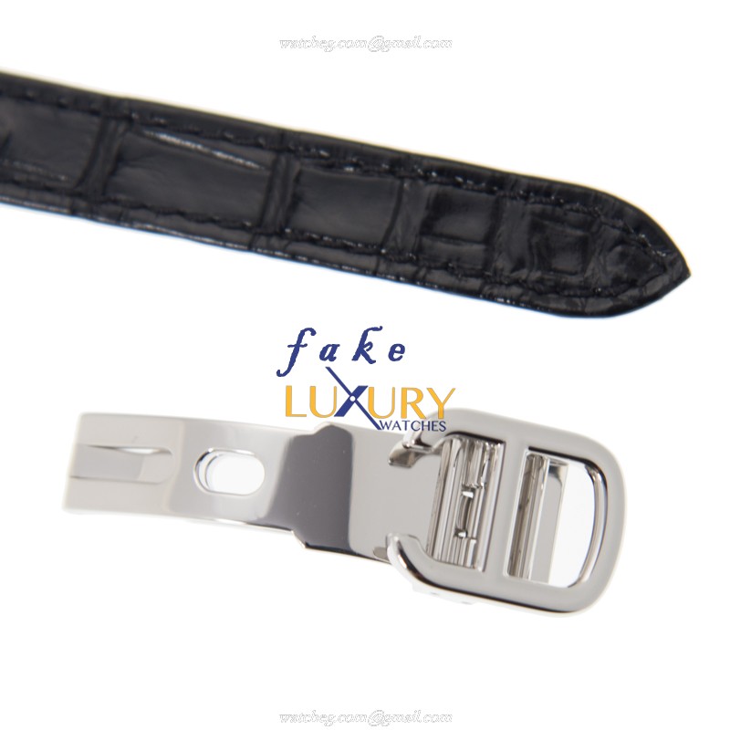 Cartier WJHY0004 | Quartz | 18kt White Gold Diamond | Silver Dial | Black Alligator | Folding Clasp - Image 4
