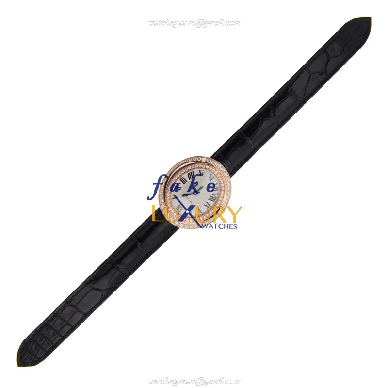 Cartier WJHY0006 Hypnose Quartz Rose Gold Diamond Bezel Alligator Black Replica Watch - Image 2