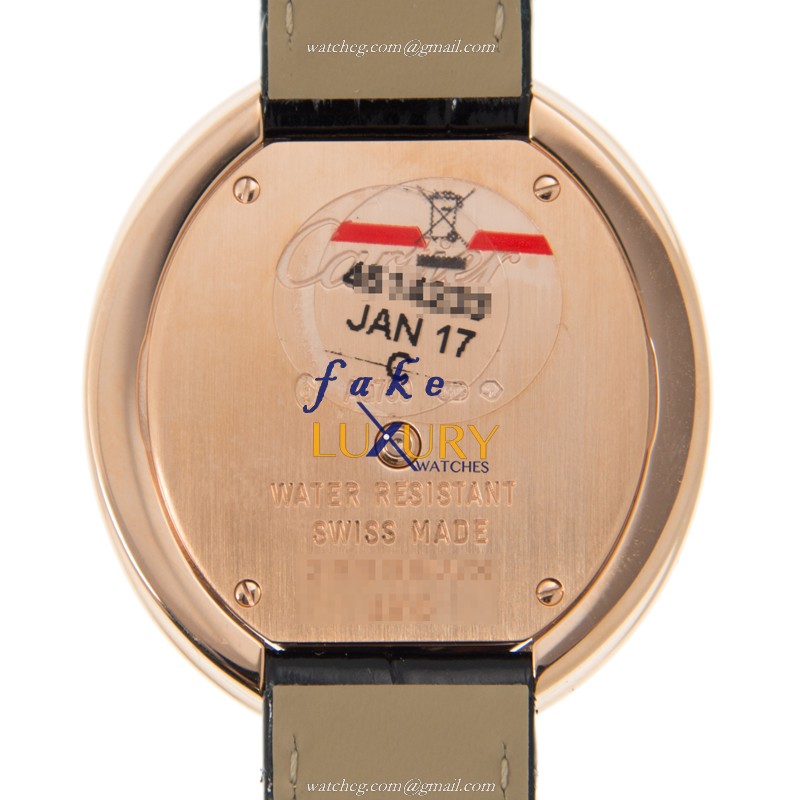 Cartier WJHY0006 Hypnose Quartz Rose Gold Diamond Bezel Alligator Black Replica Watch - Image 3