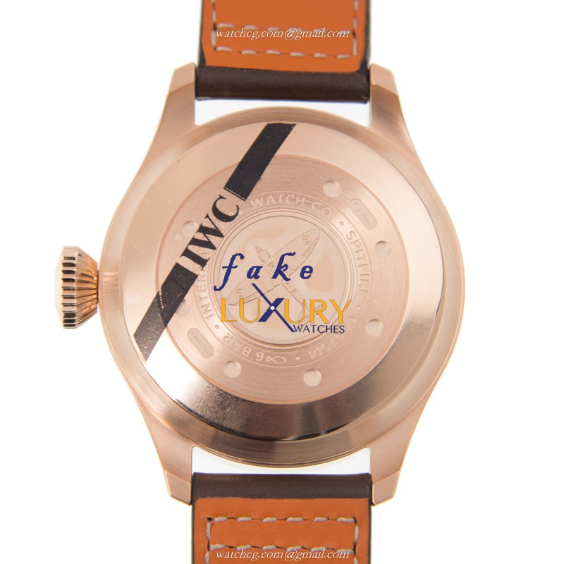 IWC IW500917 - Replica Watch - Automatic - 18kt Rose Gold - Dark Grey Dial - Brown Cowhide Strap - Image 3