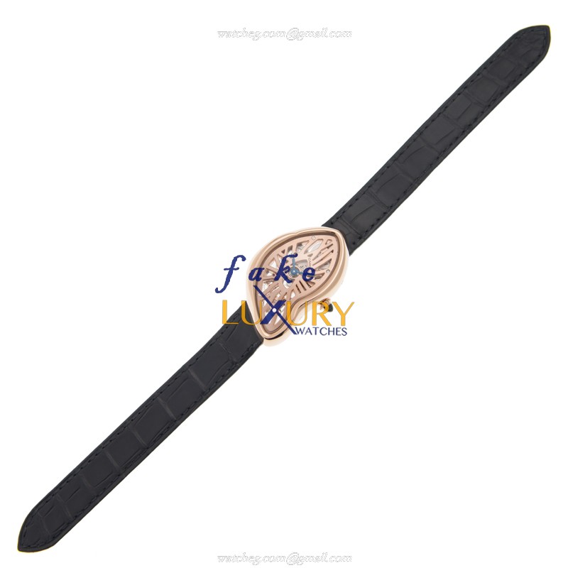 Cartier WHCH0006 CRASH Automatic 18kt Rose Gold Replica Watch, Swiss Movement, Black Alligator Strap - Image 2