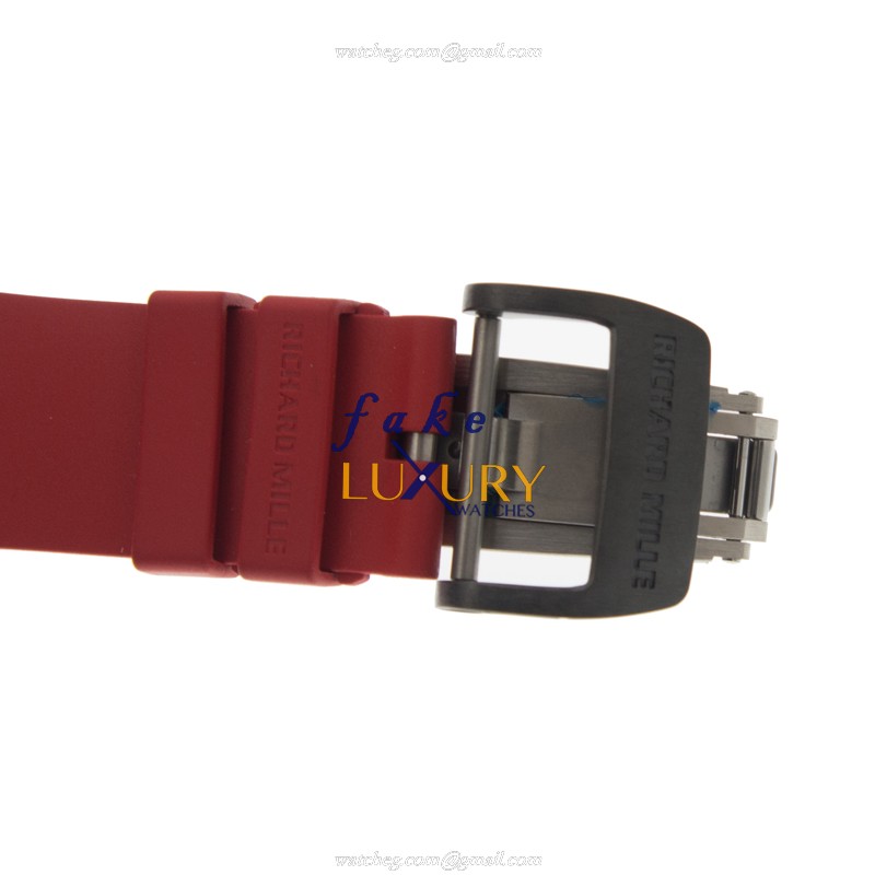 RM55-DARK-NTPT - Richard Mille Replica Watch Automatic Ceramic Transparent Skull Red Rubber - Image 4