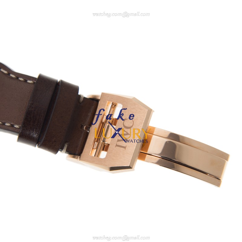 IWC IW502701 Pilots Automatic 18kt Rose Gold Blue Dial Brown Strap Replica Watch - Image 4