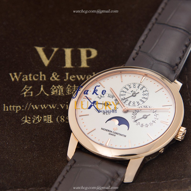 Vacheron Constantin Patrimony Traditionelle 43175/000R-9687 Automatic White Dial Replica Watch - Image 5