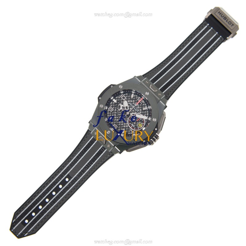 Hublot 401.FX.1123.VR BIG BANG Auto Ceramic Replica Watch - Silver Dial, Black Rubber Strap - Image 2