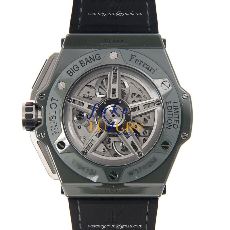 Hublot 401.FX.1123.VR BIG BANG Auto Ceramic Replica Watch - Silver Dial, Black Rubber Strap - Image 3