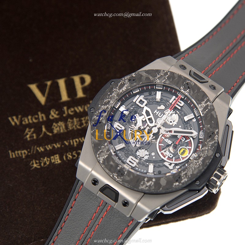 Hublot 401.NJ.0123.VR BIG BANG Auto Titanium Replica Watch - Black Dial, Grey Rubber Strap - Image 5