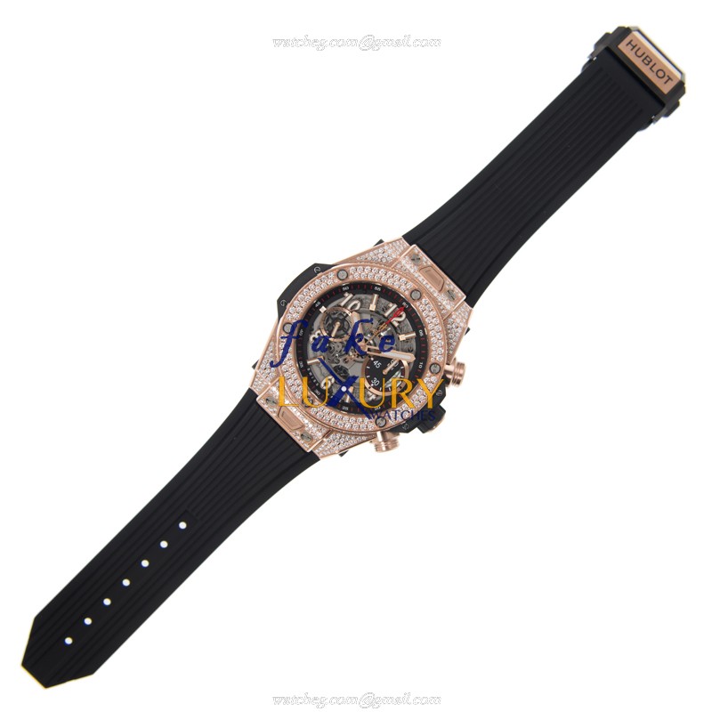 Hublot 411.OX.1180.RX.1704 BIG BANG Auto 18kt Rose Gold Diamond Bezel Replica Watch - Image 2