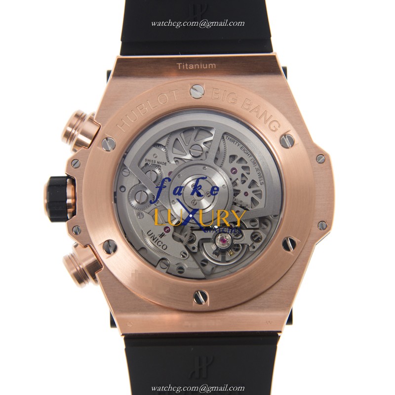 Hublot 411.OX.1180.RX.1704 BIG BANG Auto 18kt Rose Gold Diamond Bezel Replica Watch - Image 3