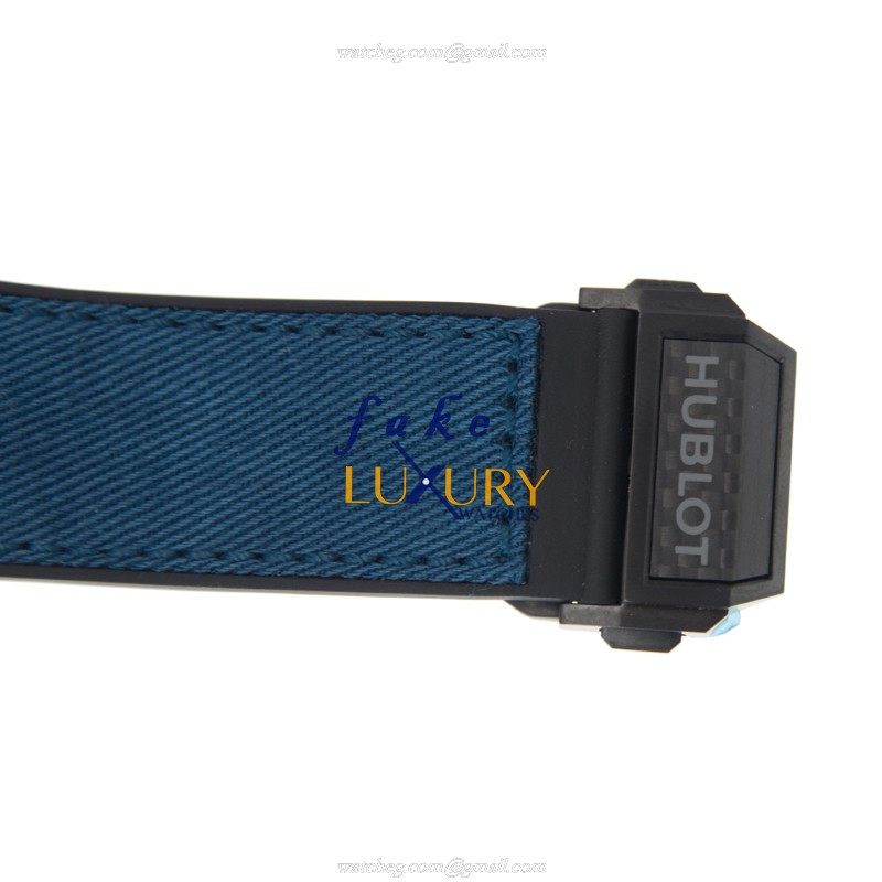 Hublot 411.YL.5190.NR.ITI16 Carbon Fiber Automatic Replica Watch - Dark Grey Dial, Blue Jeans Strap - Image 4
