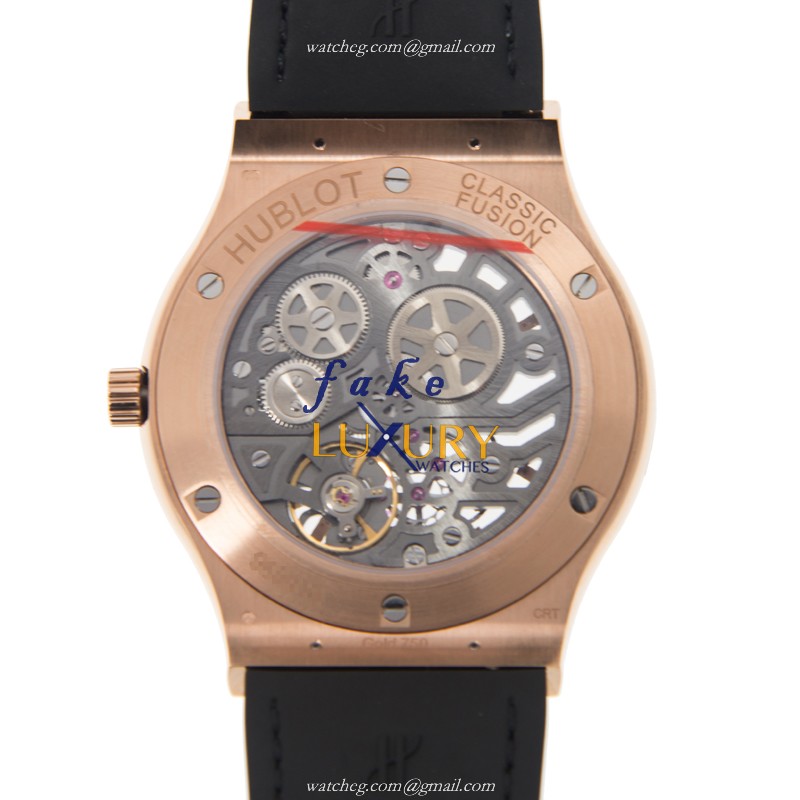 Hublot 515.OX.0180.LR Manual Wind 18kt Rose Gold Classic Fusion Replica Watch - Black Dial - Image 3