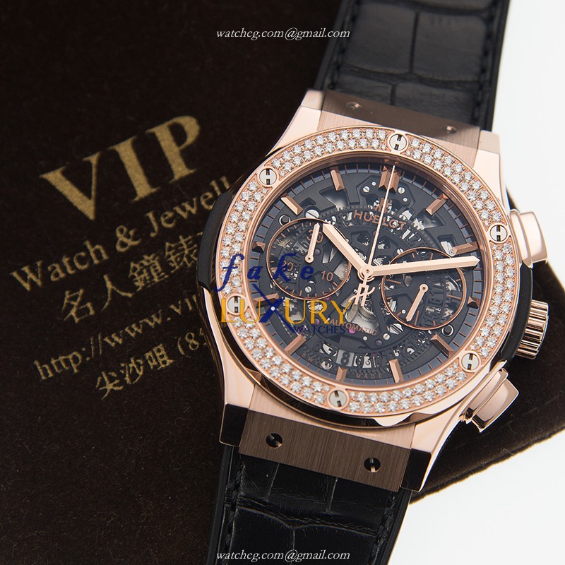 Hublot 525.OX.0180.LR.1104 CLASSIC FUSION Automatic 18kt Rose Gold & Diamonds  Replica Watches - Image 5