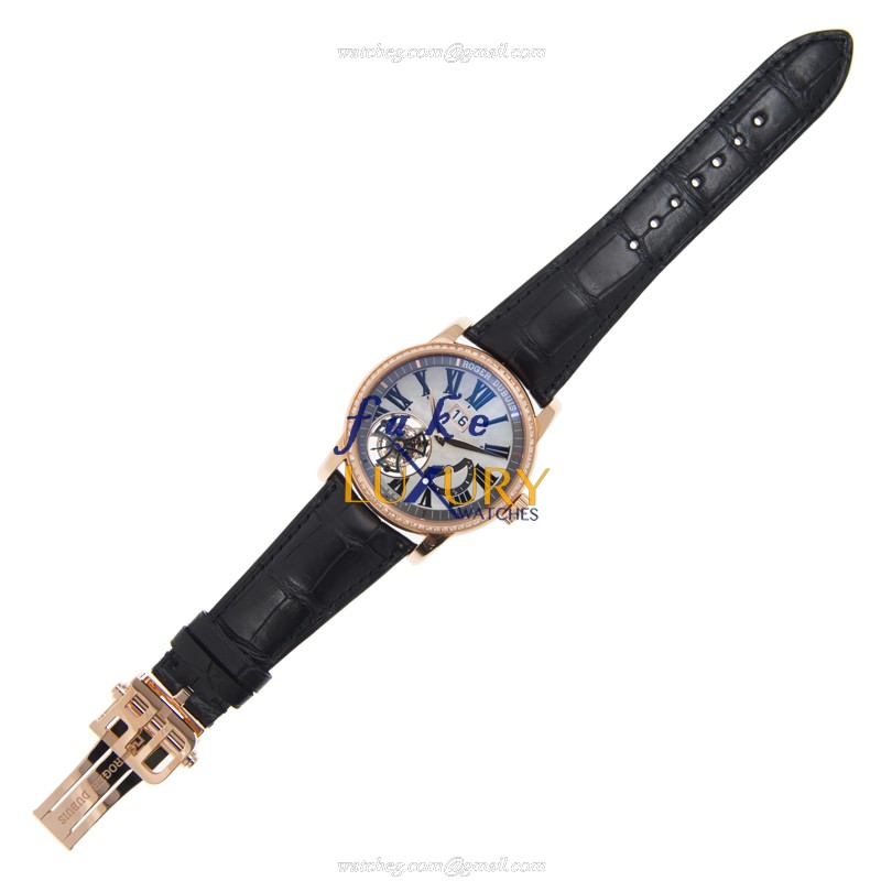 Roger Dubuis DBHO0579 Hommage Manual Wind 18kt Rose Gold White Dial Replica Watch - Image 2