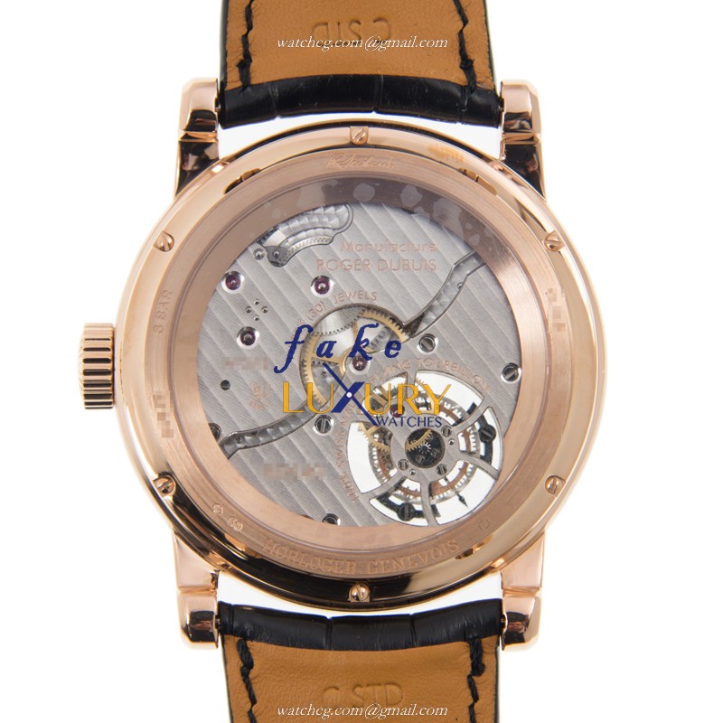 Roger Dubuis DBHO0579 Hommage Manual Wind 18kt Rose Gold White Dial Replica Watch - Image 3