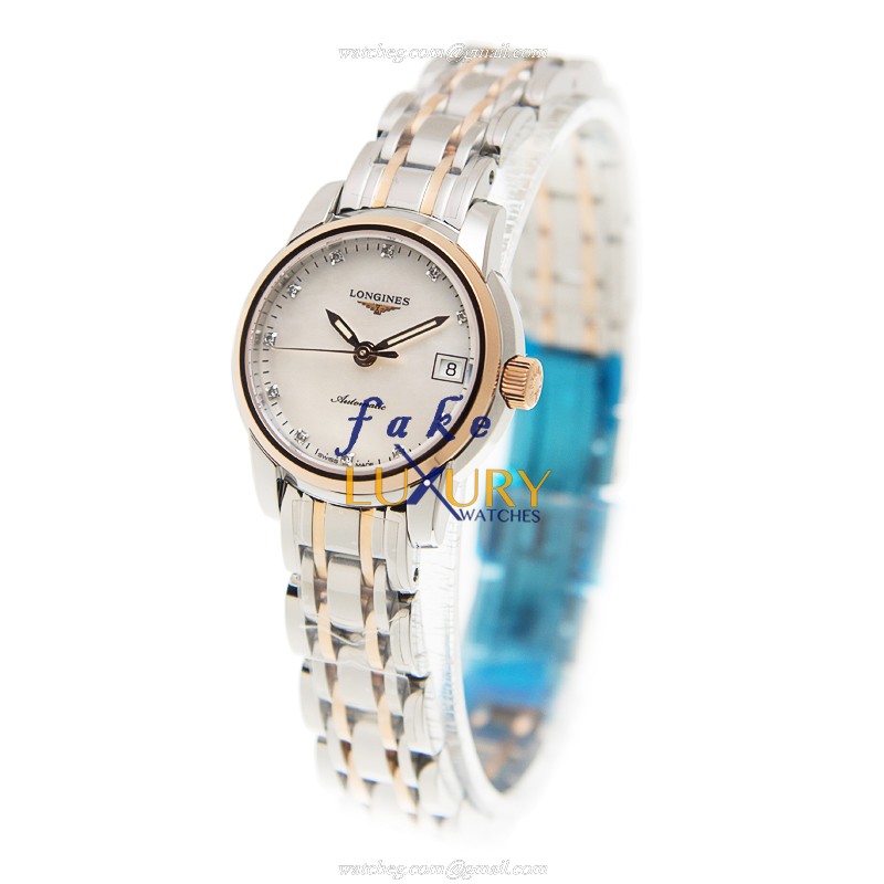 Longines L2.263.5.88.7 Saint Imier Replica Watch White Mother of Pearl Dial 18kt Rose Gold Steel - Image 3