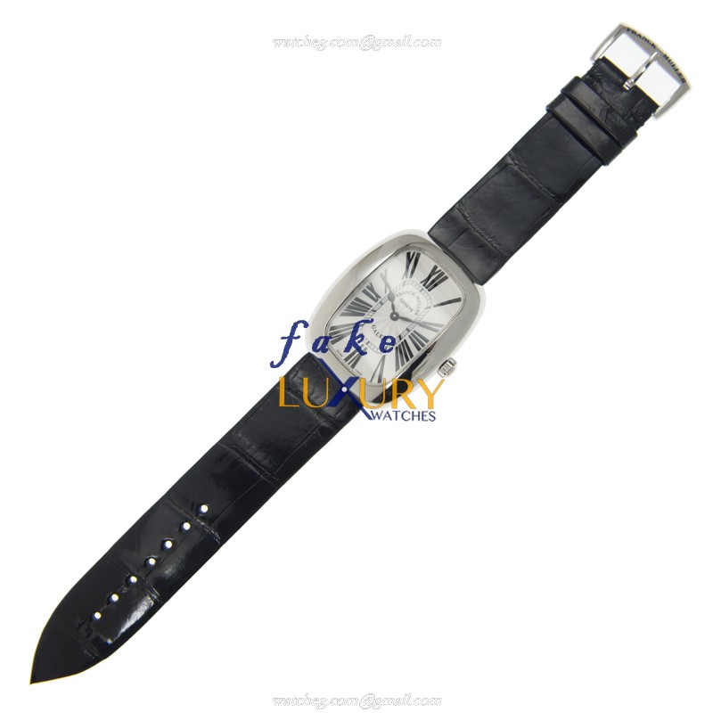 Franck Muller 3002 M QZ R AC Galet Replica Watch, Quartz, Silver Dial, Steel Case, Black Alligator - Image 2
