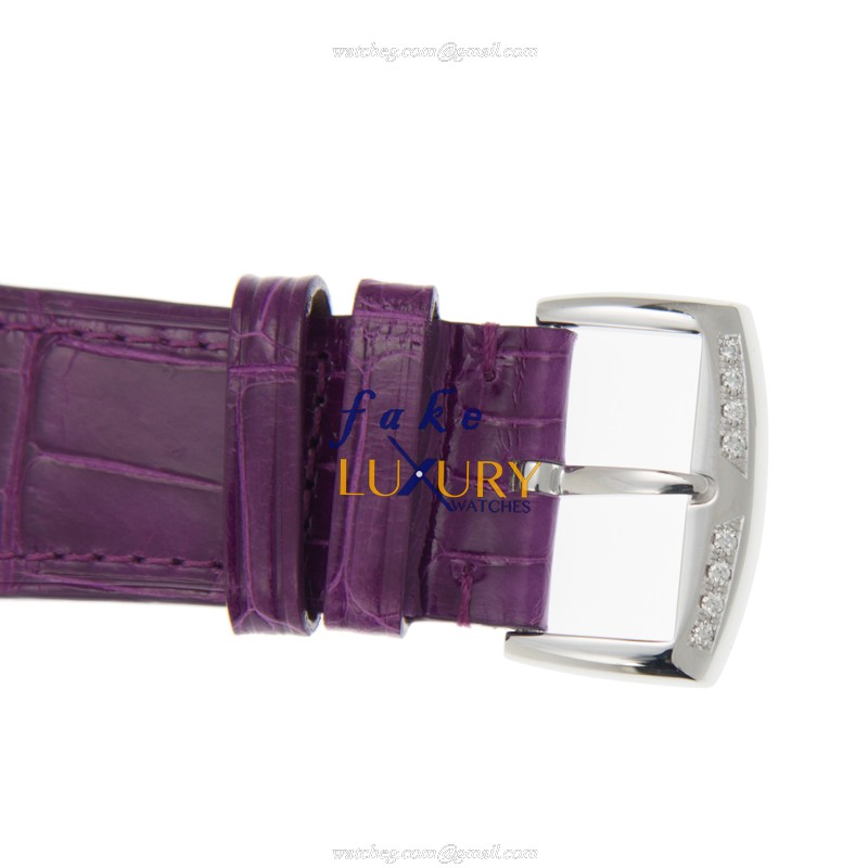 Franck Muller Master Square 6002 M B QZ V D 1R AC Quartz Silver Dial Purple Strap Replica Watch - Image 4