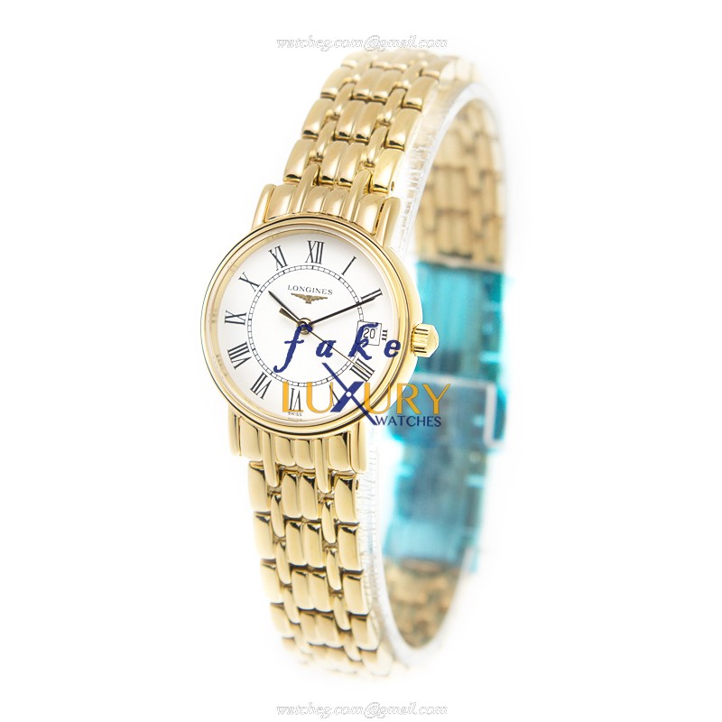 Longines PRESENCE L4.220.2.11.8 Quartz Gold-Plated Steel 23.5mm White Dial Replica Watch - Image 3