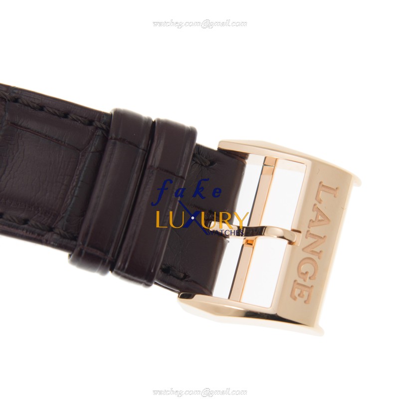 A Lange & Sohne 145.032 OWL SERIES Replica Watch, Manual Wind, Rose Gold Case, Silver Dial - Image 4