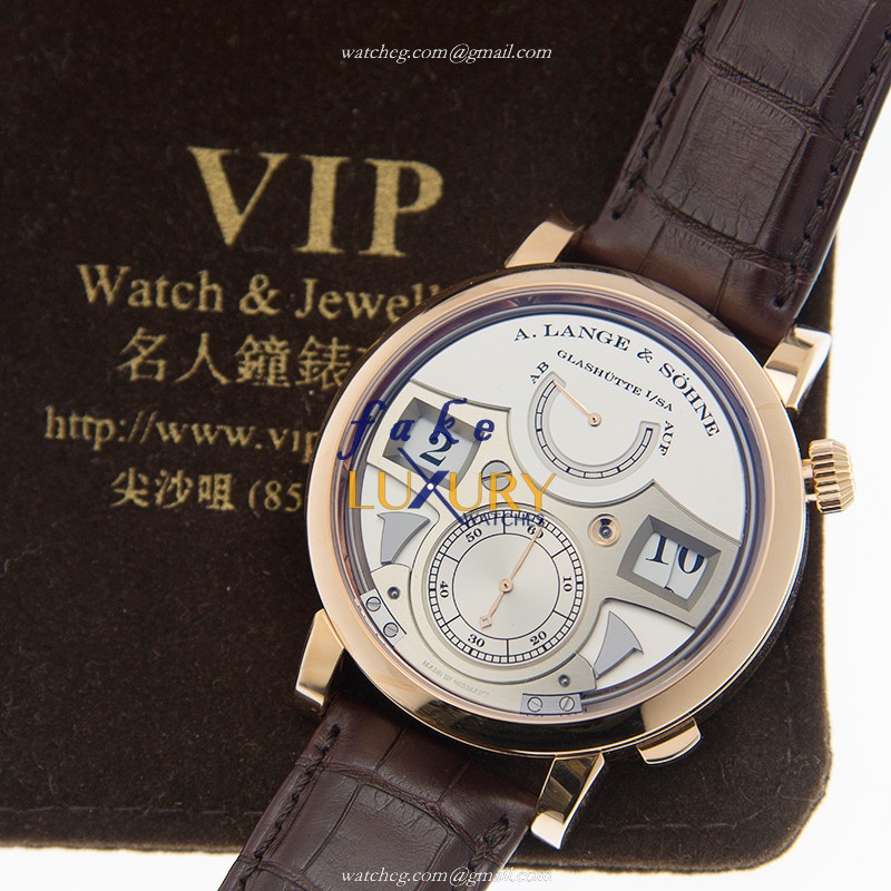 A Lange & Sohne 145.032 OWL SERIES Replica Watch, Manual Wind, Rose Gold Case, Silver Dial - Image 5