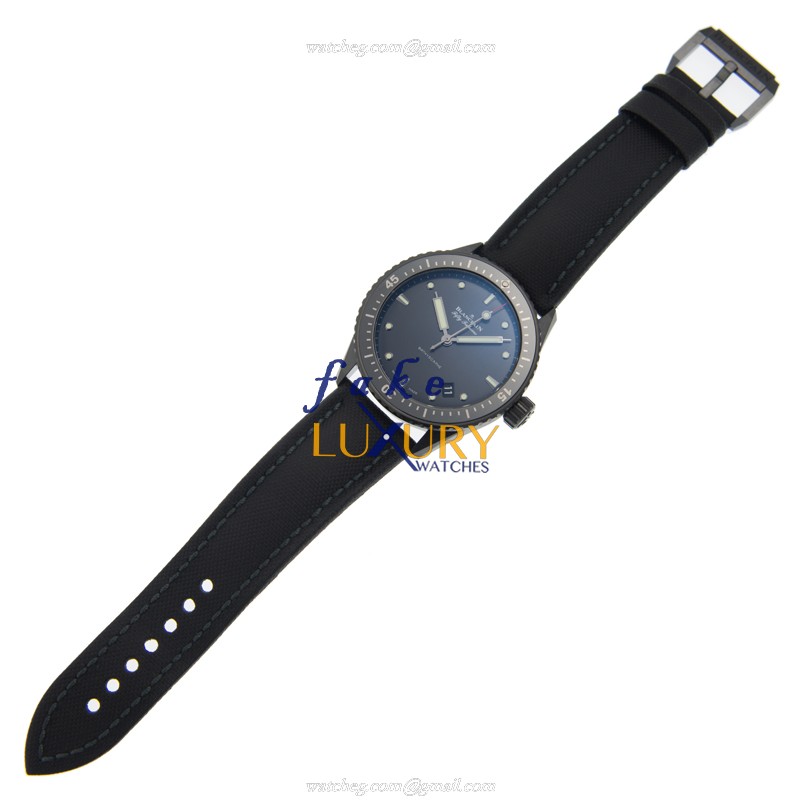 Blancpain Fifty Fathoms 5000-0130-B52A Automatic Ceramic Black Dial Nylon Replica Watch - Image 2