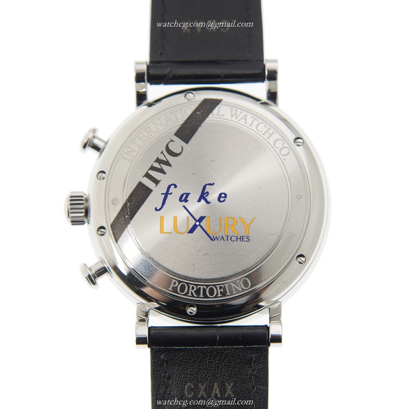 IWC PORTOFINO IW391022 Replica Watch, Automatic Movement, Silver Dial, Black Alligator Strap - Image 3