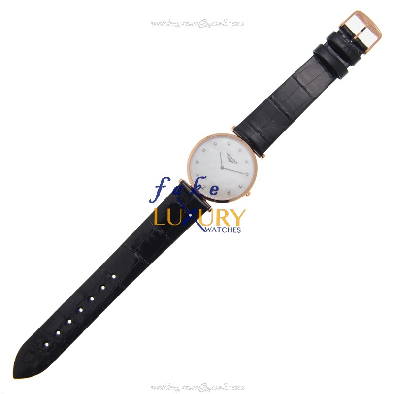 Longines La Grande L4.709.1.97.2 Replica Watch, 33mm Quartz, 18kt Rose Gold Case, White Dial - Image 2
