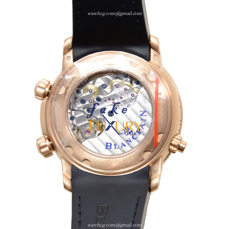 Blancpain 2841-3630-64B LEMAN Replica Watch, Automatic Movement, Black Dial, Rose Gold Case - Image 3