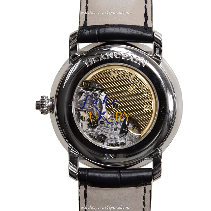 Blancpain Villeret 6685-1127-55B - Replica Watch - Automatic - Steel Case - White Dial - Alligator - Image 3