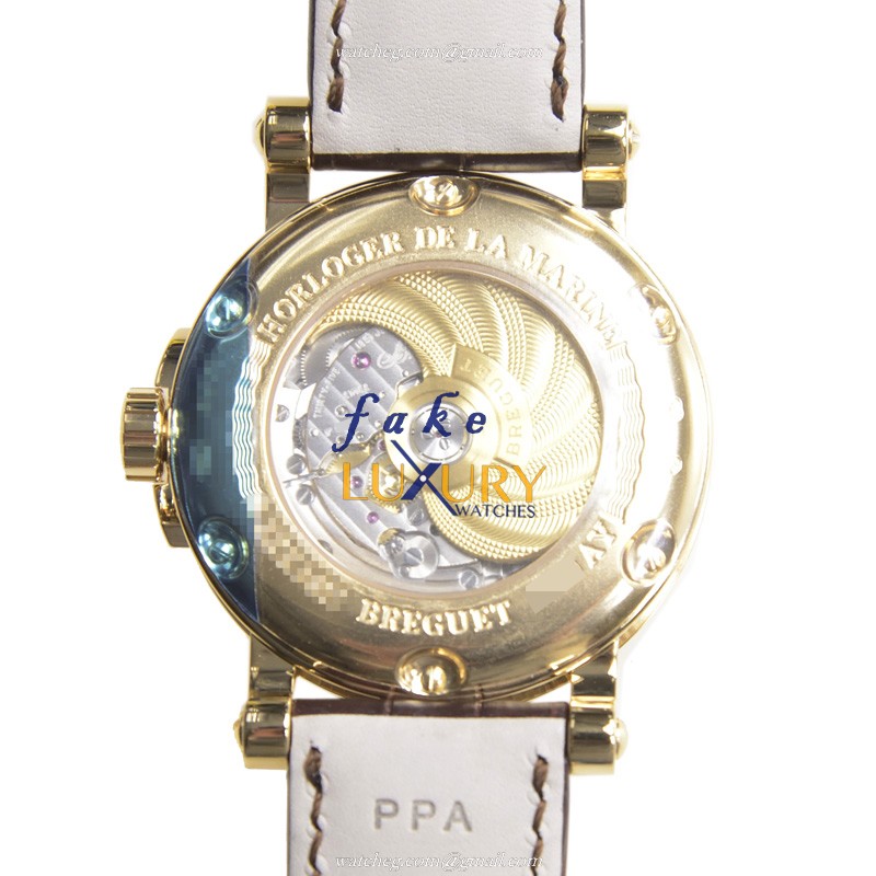 Breguet 5817BA/12/9V8 MARINE Automatic 18kt Yellow Gold Silver Dial Replica Watch - Image 3