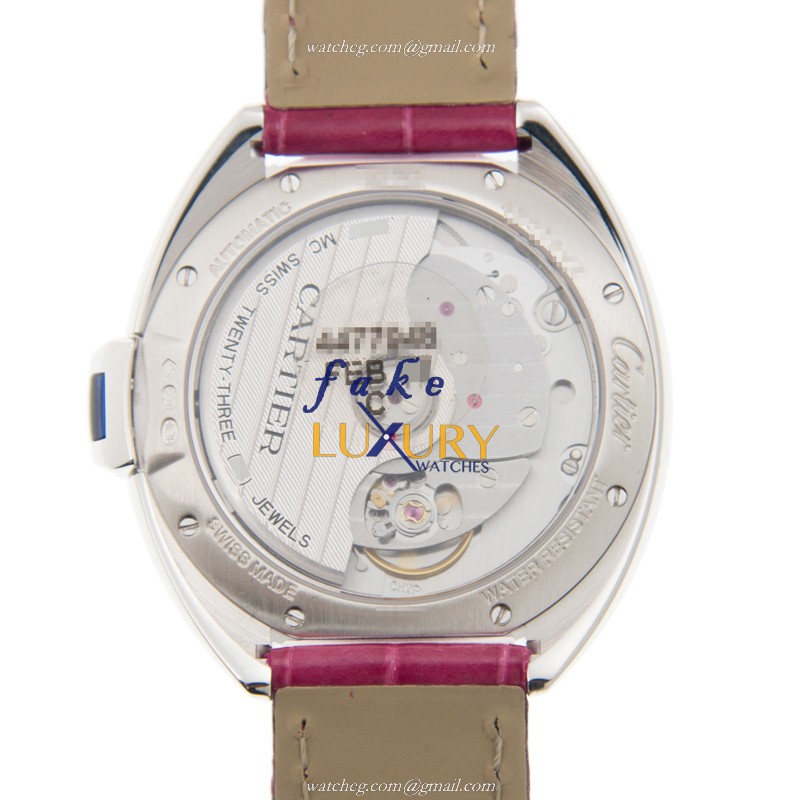 Cartier WJCL0014 Cle De Cartier Replica Watch, Automatic, 35mm, Silver Dial, White Gold & Diamond - Image 3