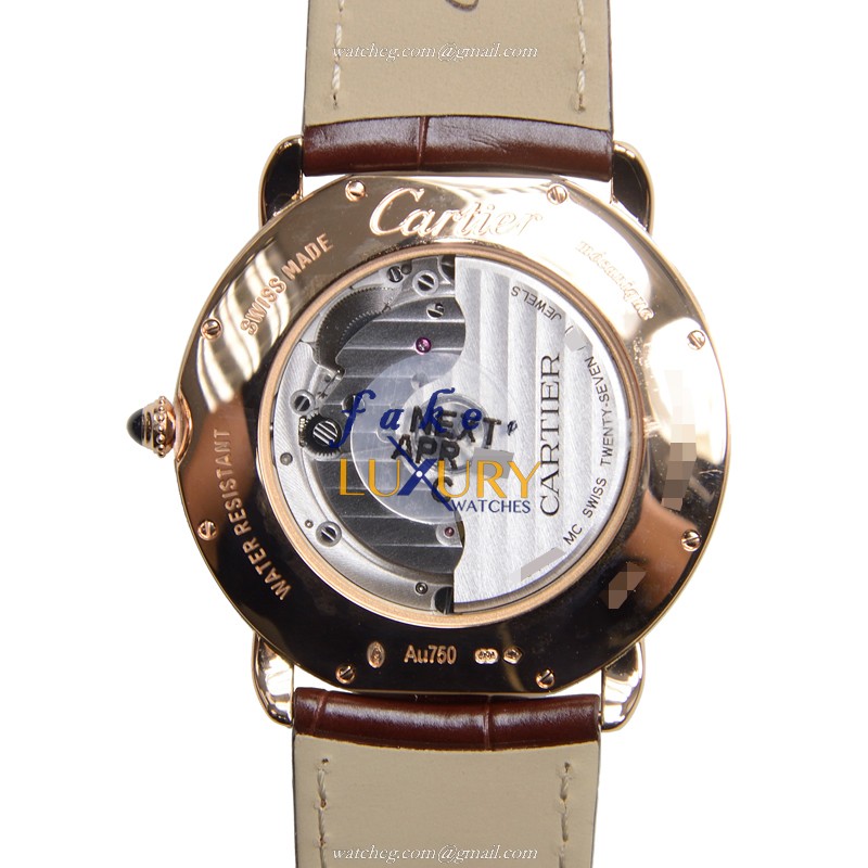 -54321 - CARTIER W6801005 RONDE LOUIS CARTIER Automatic 18kt Rose Gold Replica Watch - White - Image 3