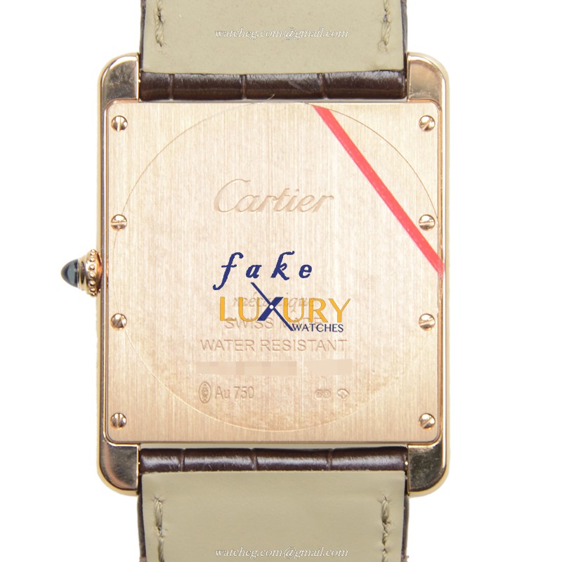 Cartier W1560017 Automatic 18kt Rose Gold Replica Watch with Alligator Brown Strap - Image 3