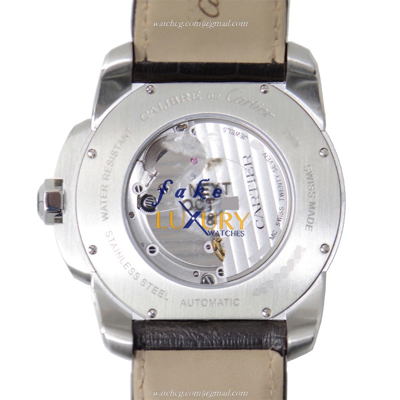 Cartier W7100051 Calibre de Cartier Replica Watch, Automatic Movement, Brown Dial, Rose Gold and - Image 4