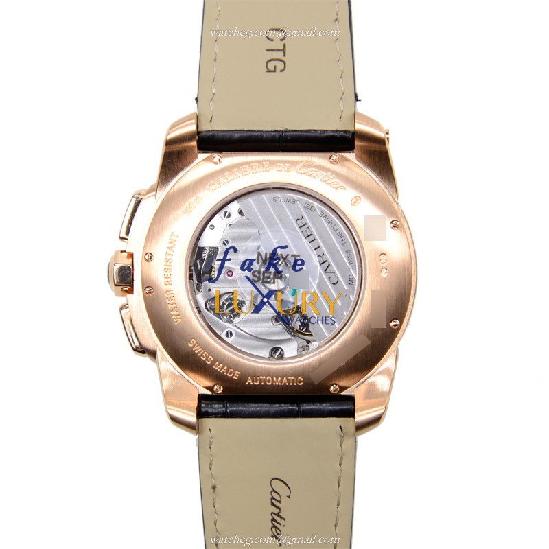 Cartier W7100044 CALIBRE DE CARTIER Automatic 18kt Rose Gold Replica Watch, Automatic Movement - Image 3