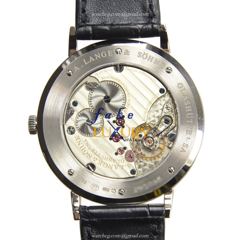 A Lange & Sohne Saxonia 211.026 Replica Watch with Manual Wind, Silver Dial on Black - Image 3